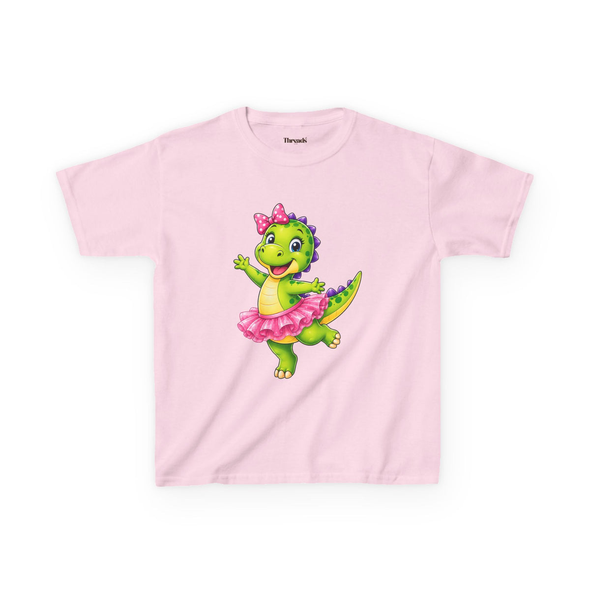 Kids Dinosaur Green Ballerina T-Shirt