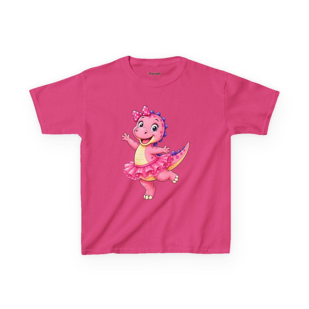 Kids Dinosaur Pink Ballerina T-Shirt