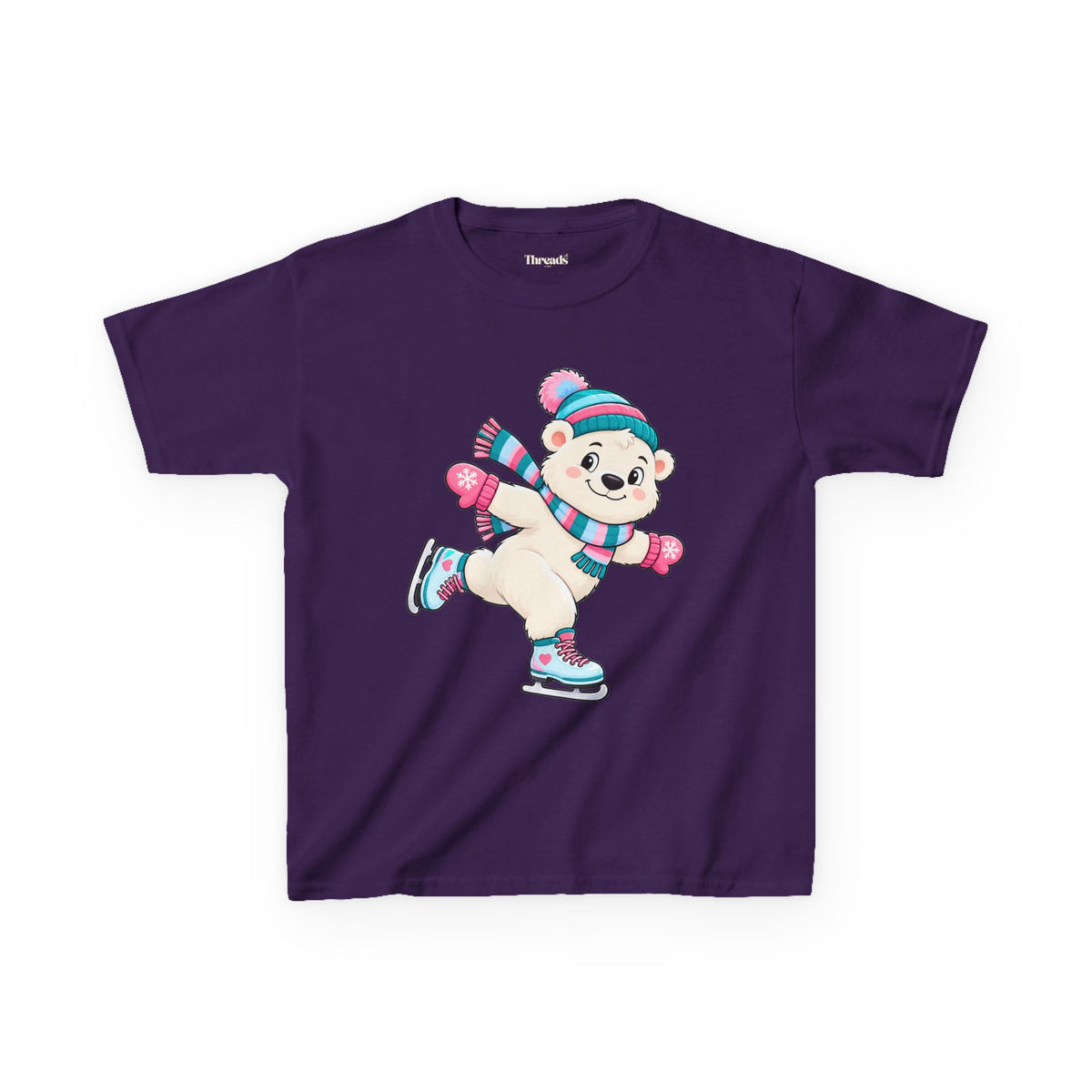 Kids Polar Bear Ice Skating T-Shirt