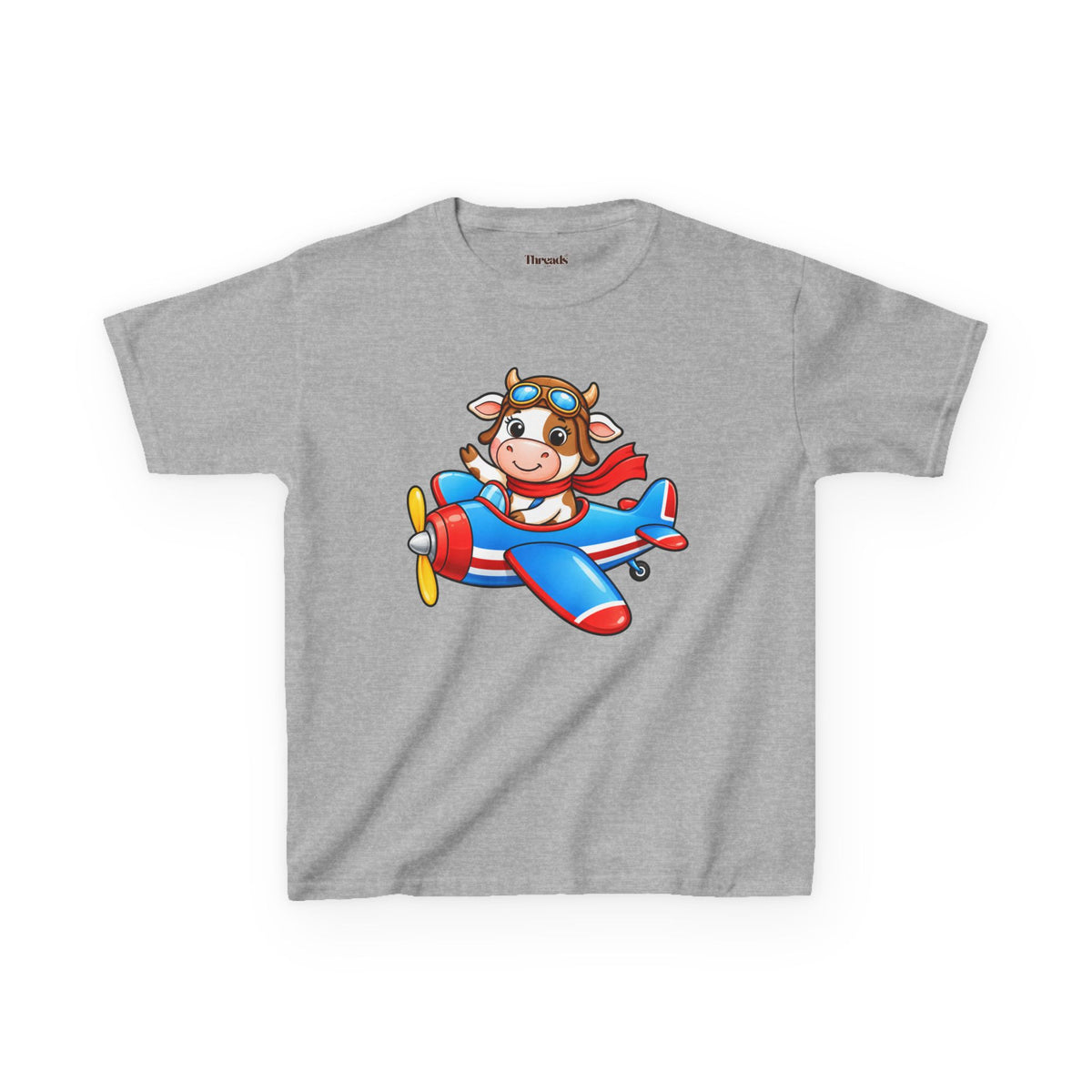 Kids Cow Airplane T-Shirt