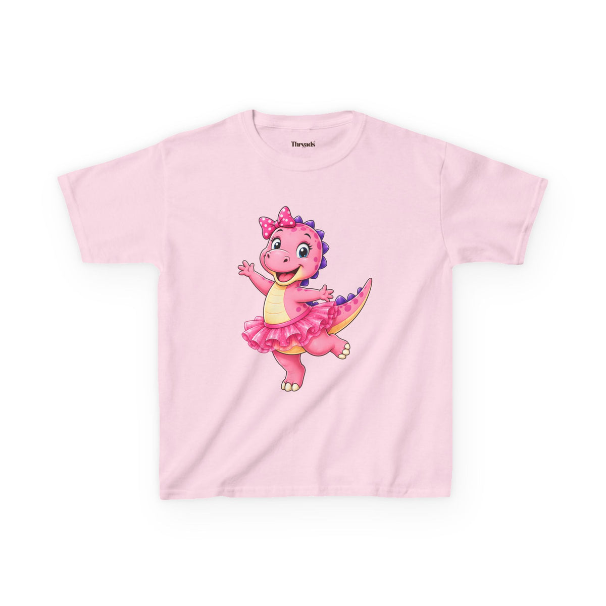Kids Dinosaur Pink Ballerina T-Shirt