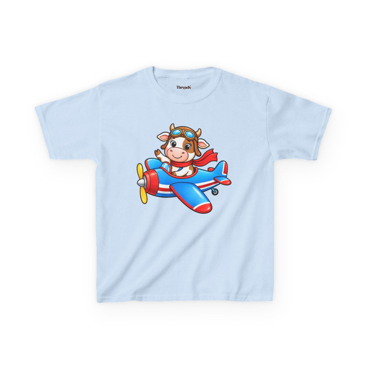 Kids Cow Airplane T-Shirt