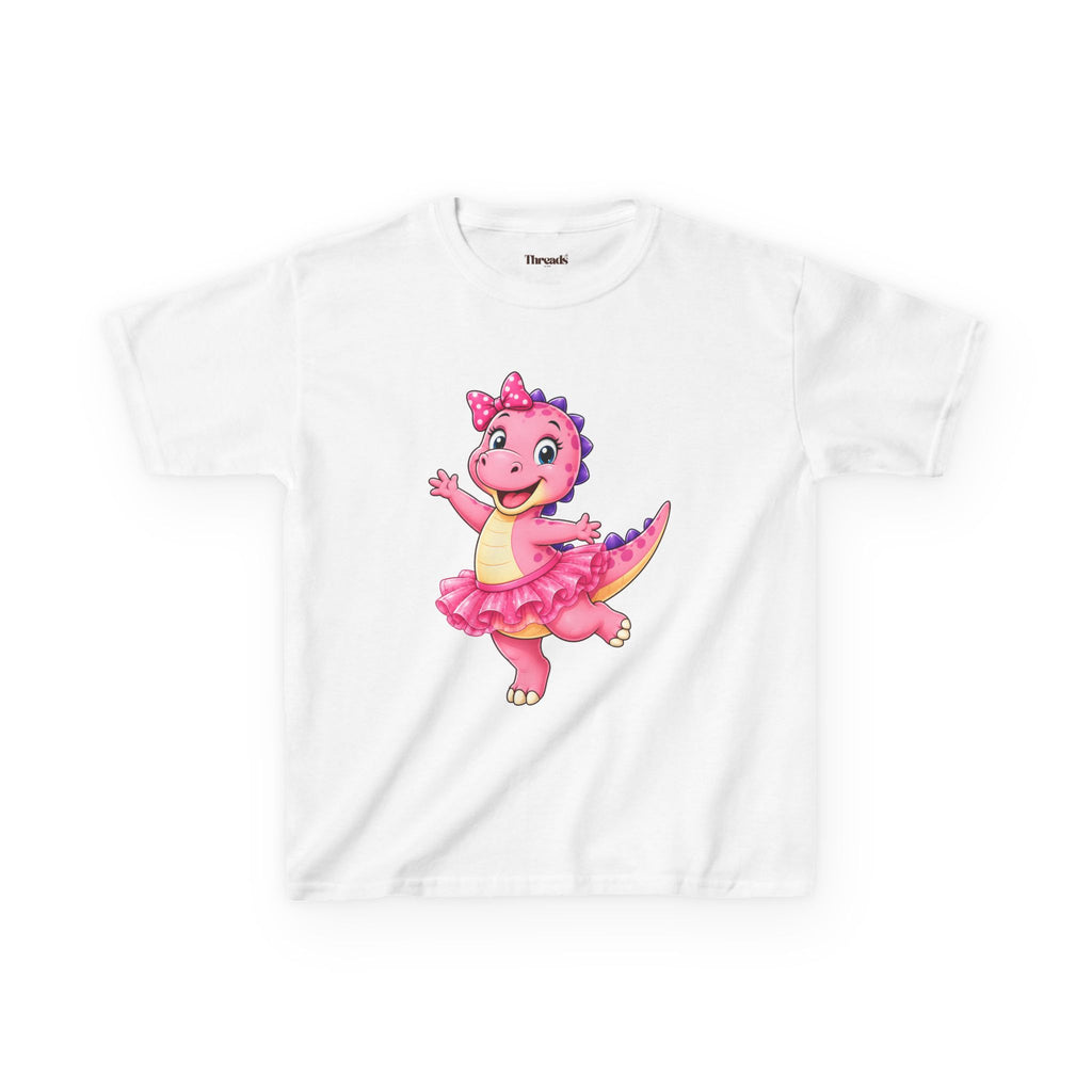 Kids Dinosaur Pink Ballerina T-Shirt
