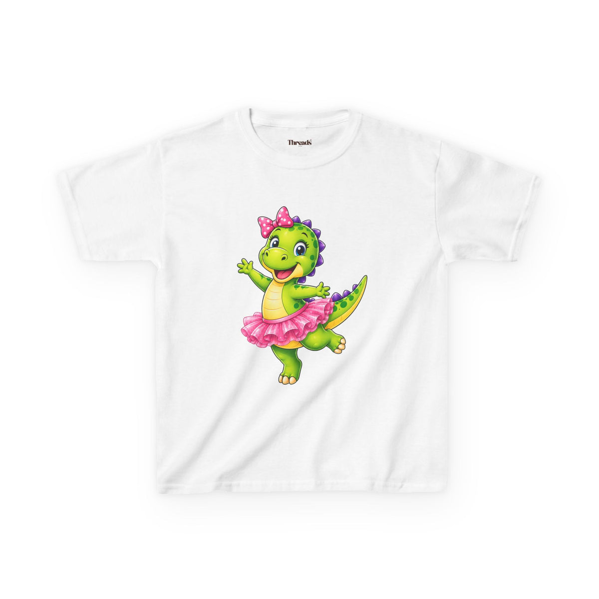 Kids Dinosaur Green Ballerina T-Shirt