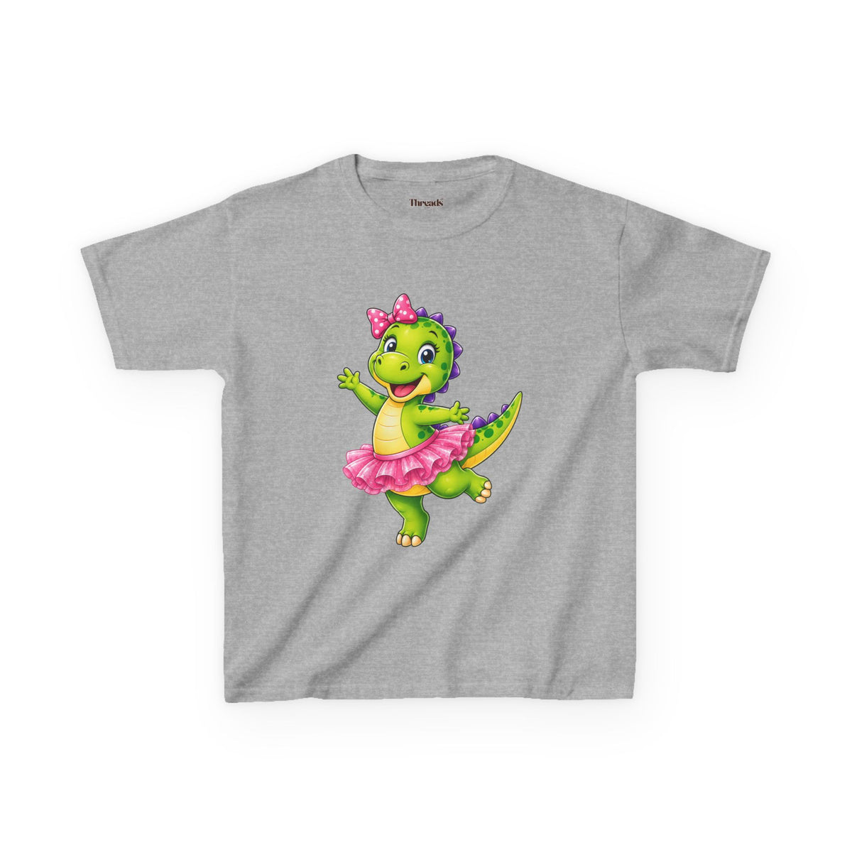 Kids Dinosaur Green Ballerina T-Shirt