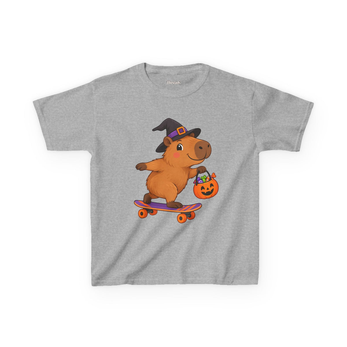 Kids Capybara Skateboard Halloween T-Shirt