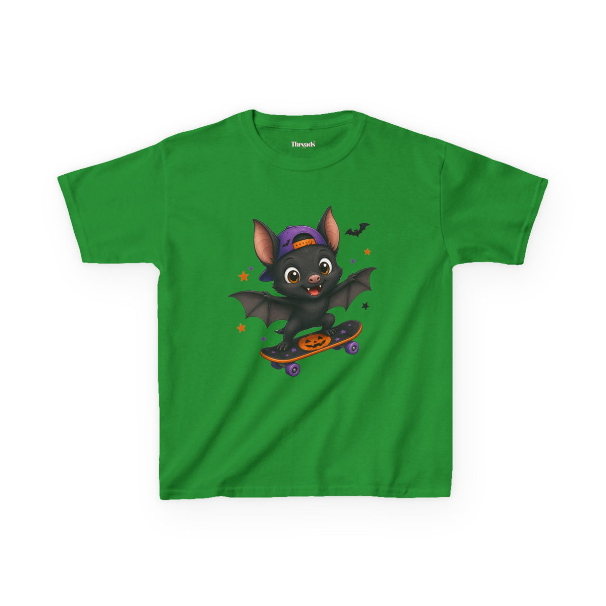 Kids Skateboarding Bat Halloween T-Shirt
