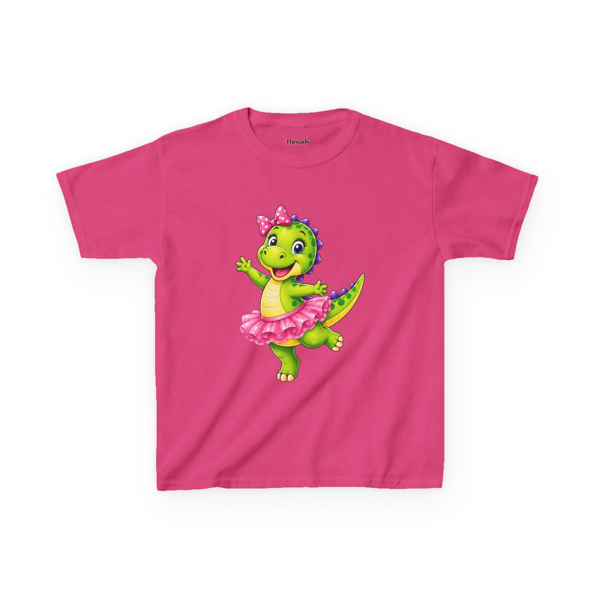Kids Dinosaur Green Ballerina T-Shirt
