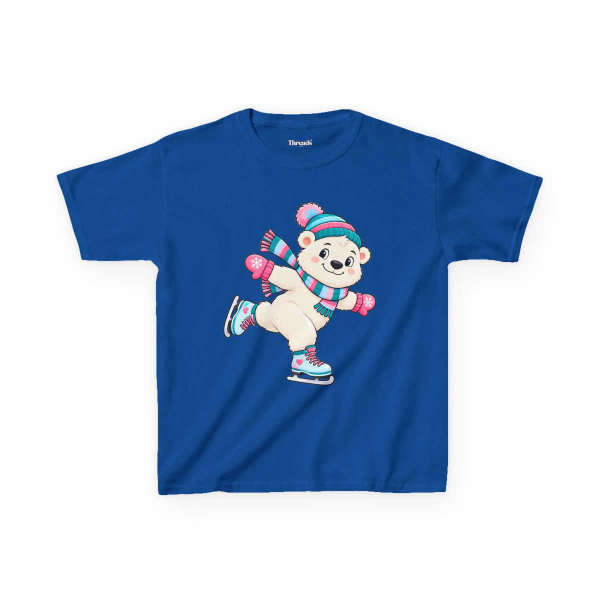 Kids Polar Bear Ice Skating T-Shirt