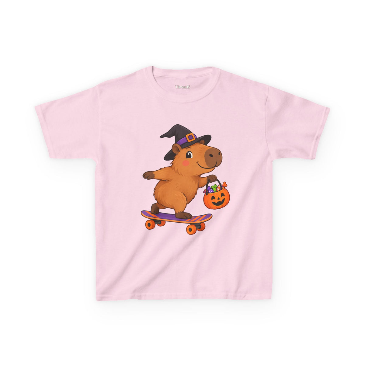 Kids Capybara Skateboard Halloween T-Shirt