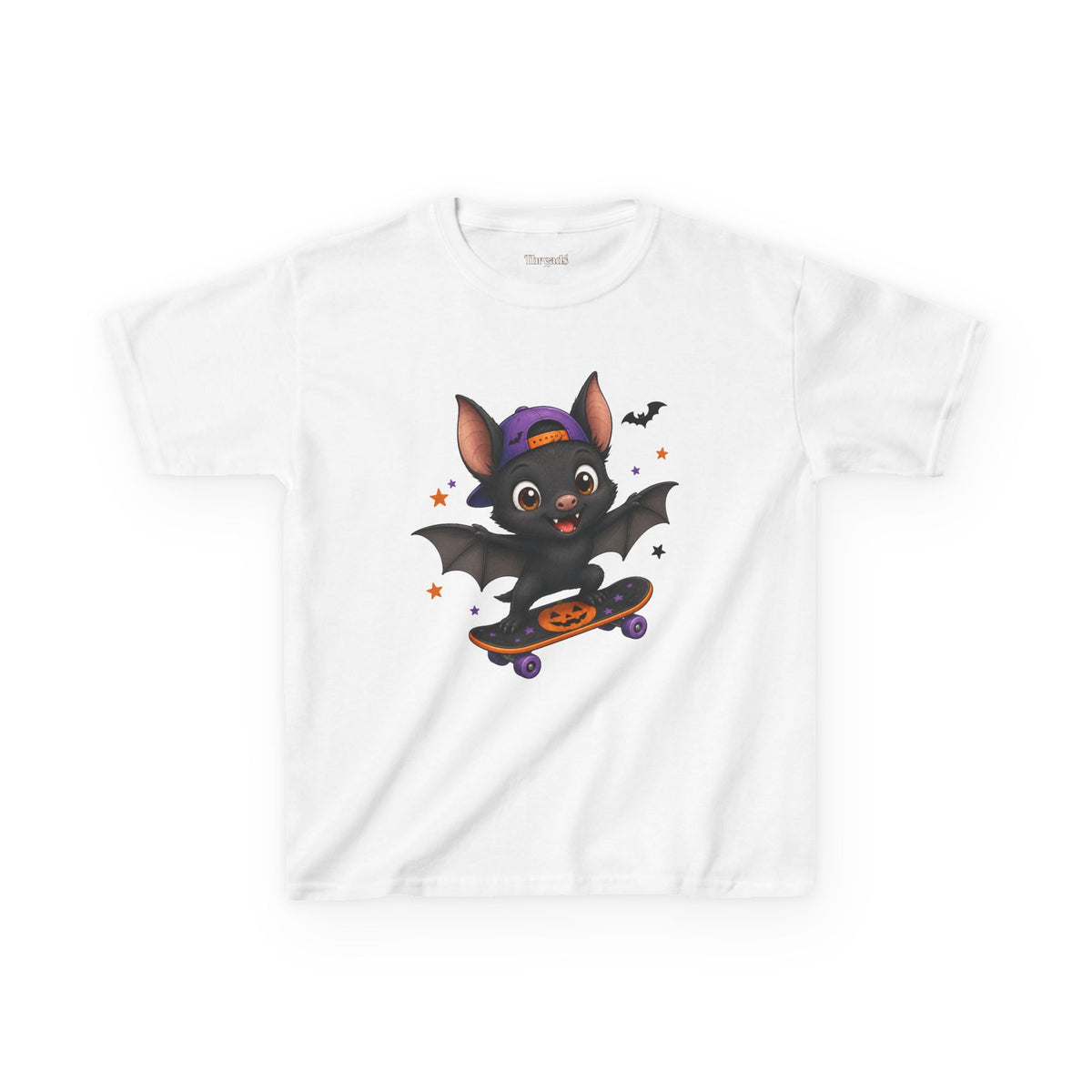Kids Skateboarding Bat Halloween T-Shirt