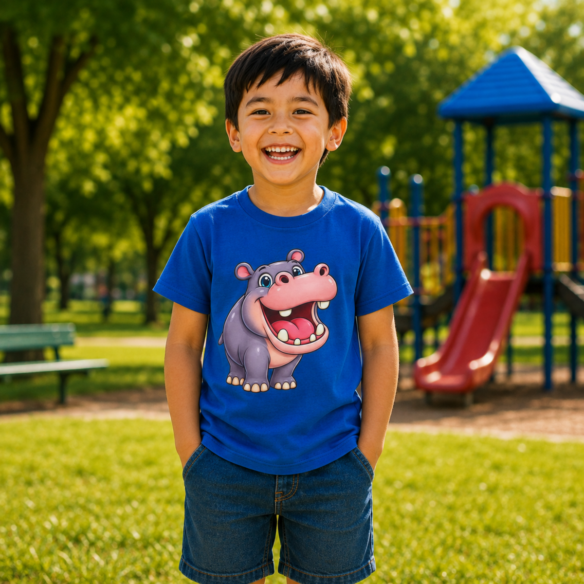 Kids Happy Hippo T-Shirt