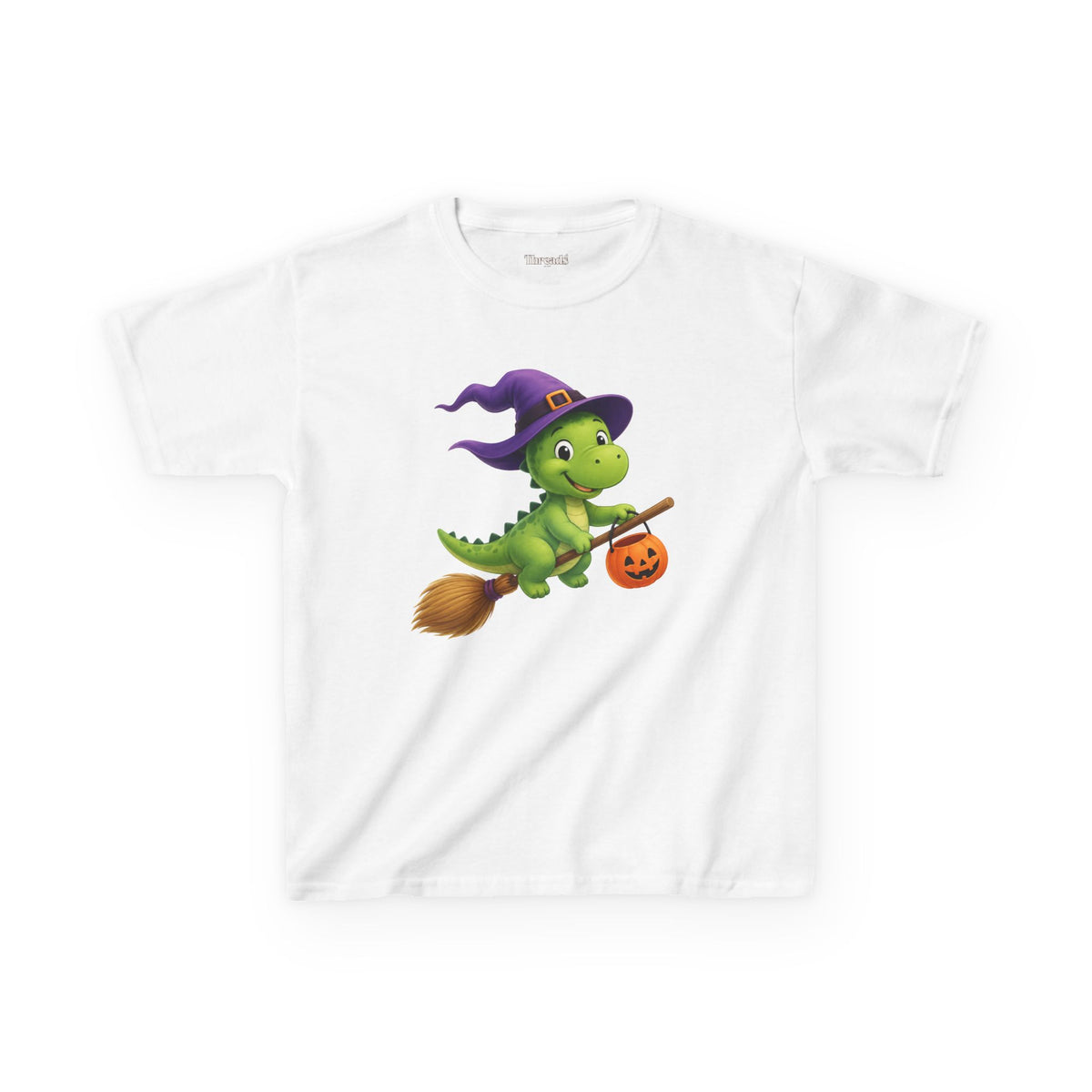 Kids Witch Dinosaur Halloween T-Shirt AU
