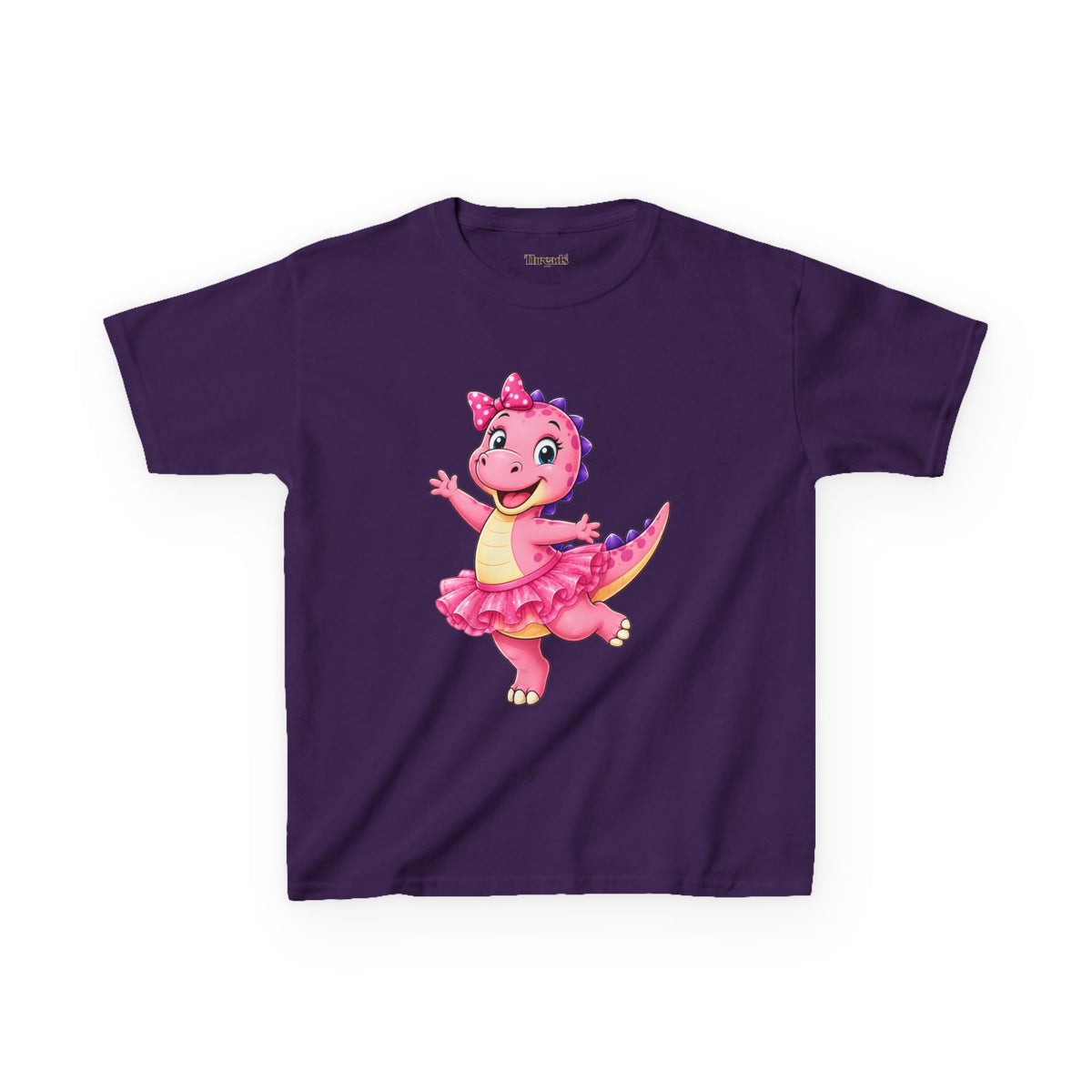 Kids Dinosaur Pink Ballerina T-Shirt