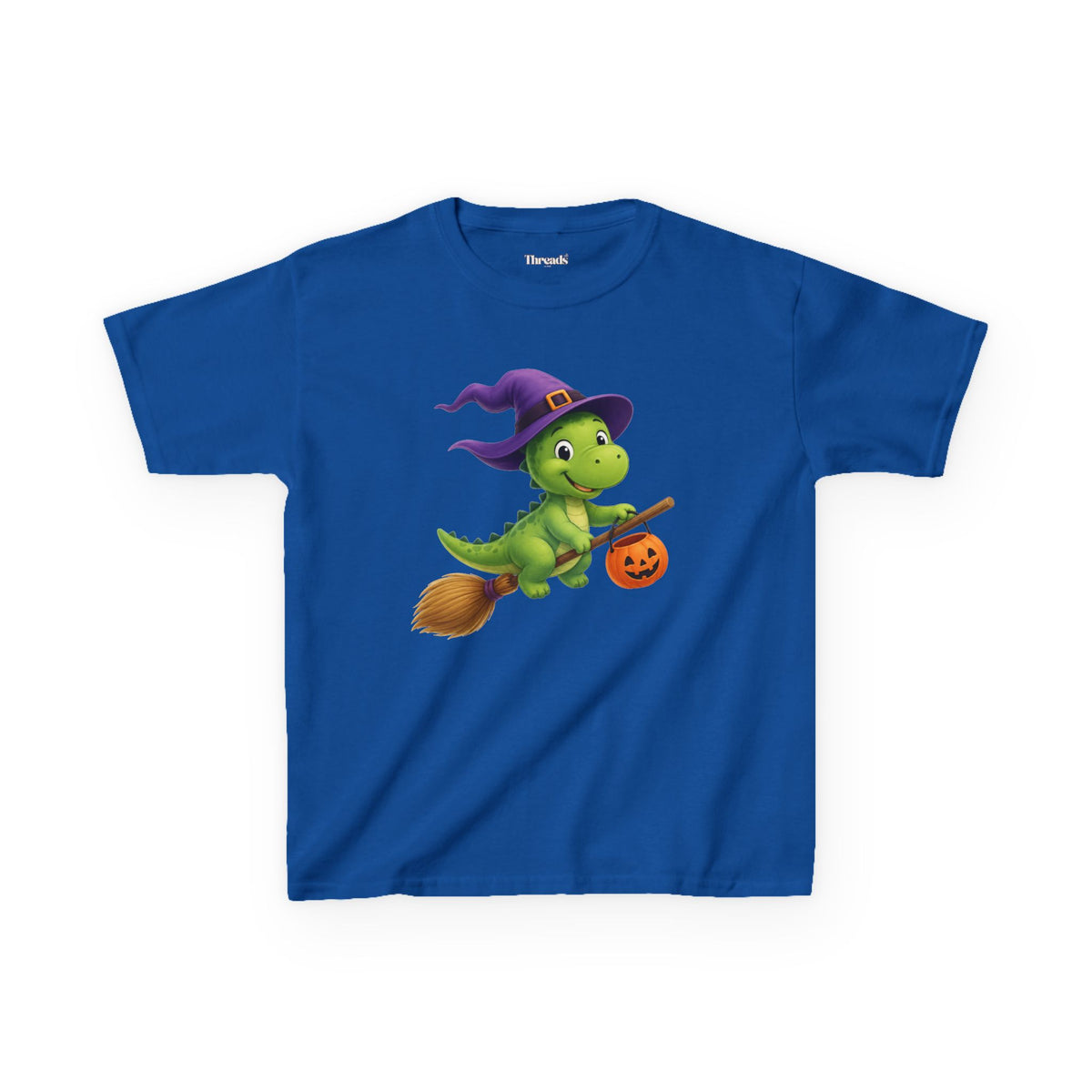 Kids Witch Dinosaur Halloween T-Shirt AU