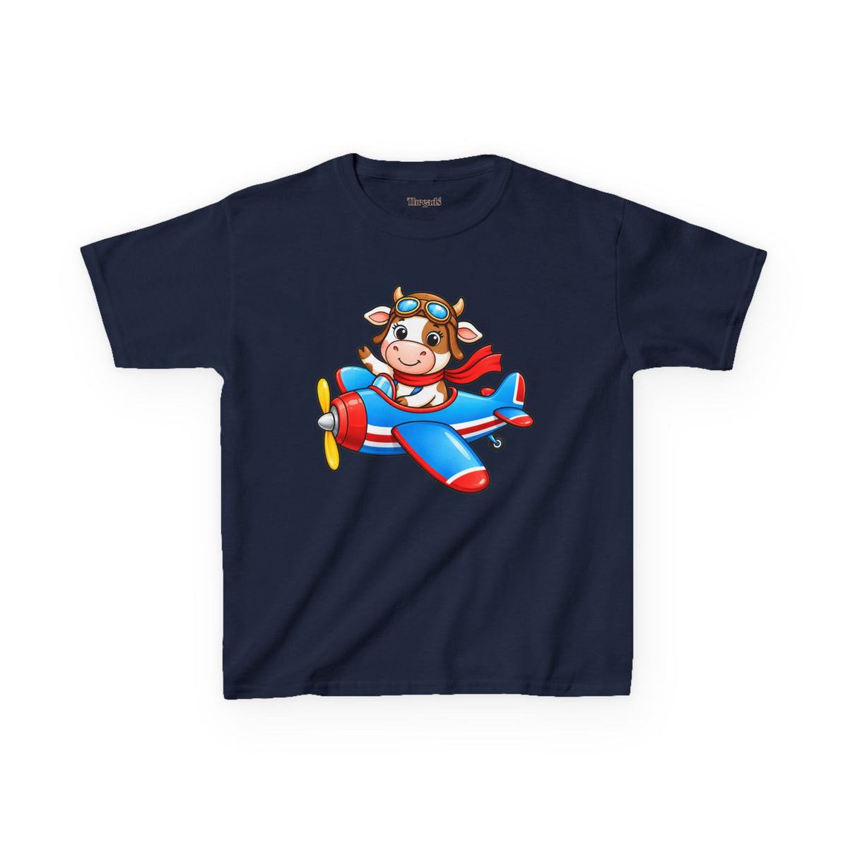 Kids Cow Airplane T-Shirt