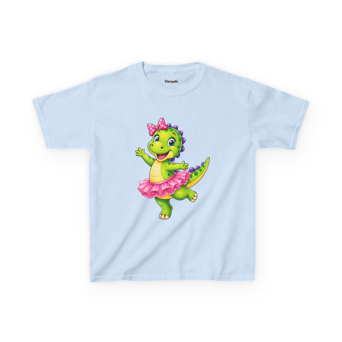 Kids Dinosaur Green Ballerina T-Shirt