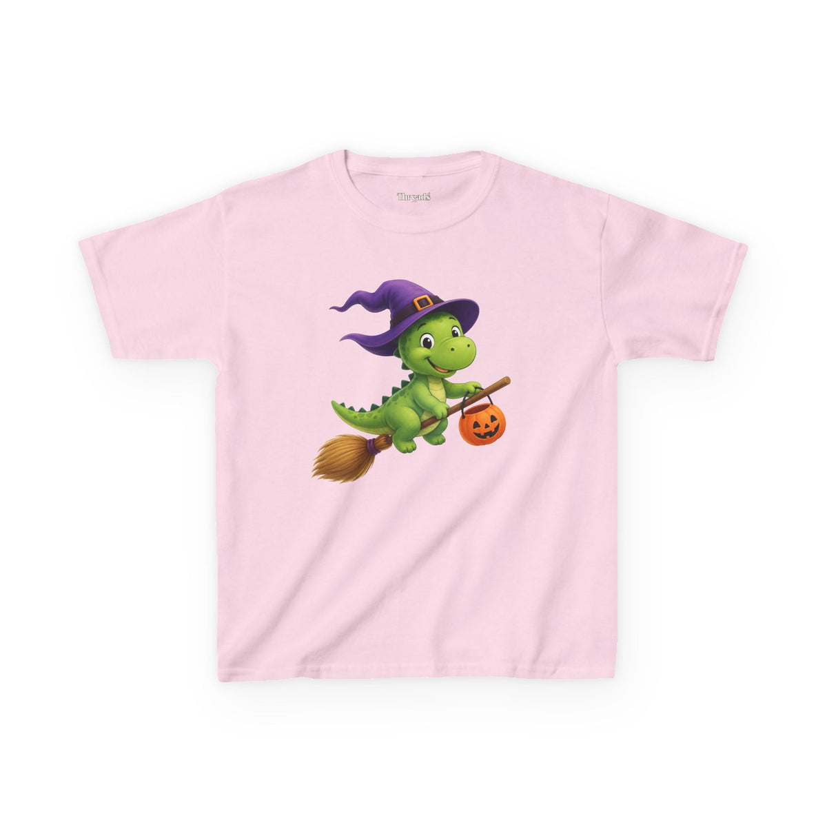 Kids Witch Dinosaur Halloween T-Shirt AU