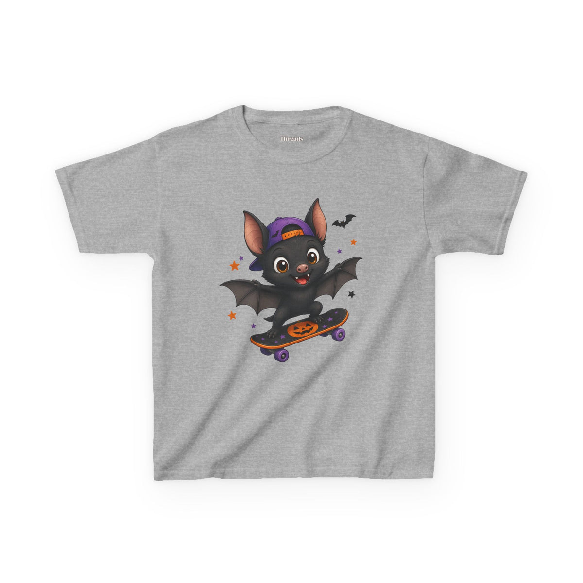 Kids Skateboarding Bat Halloween T-Shirt