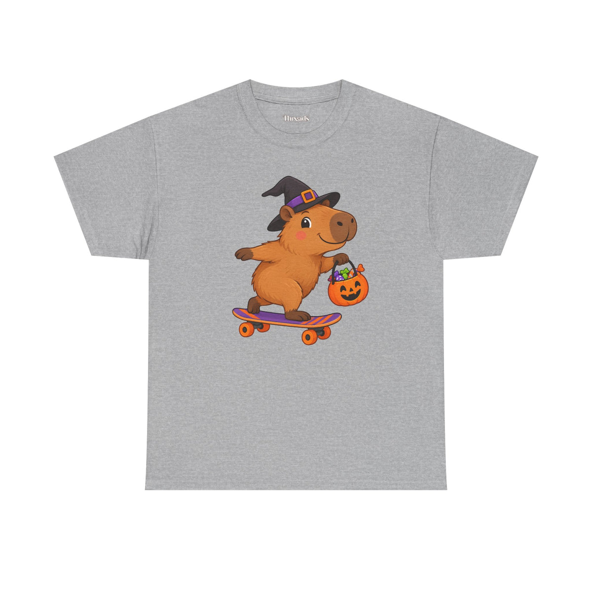 Adult Capybara Skateboard Halloween T-Shirt