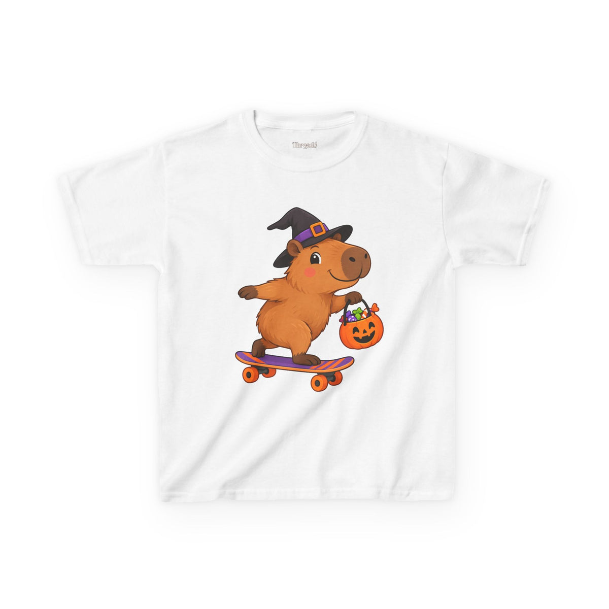 Kids Capybara Skateboard Halloween T-Shirt