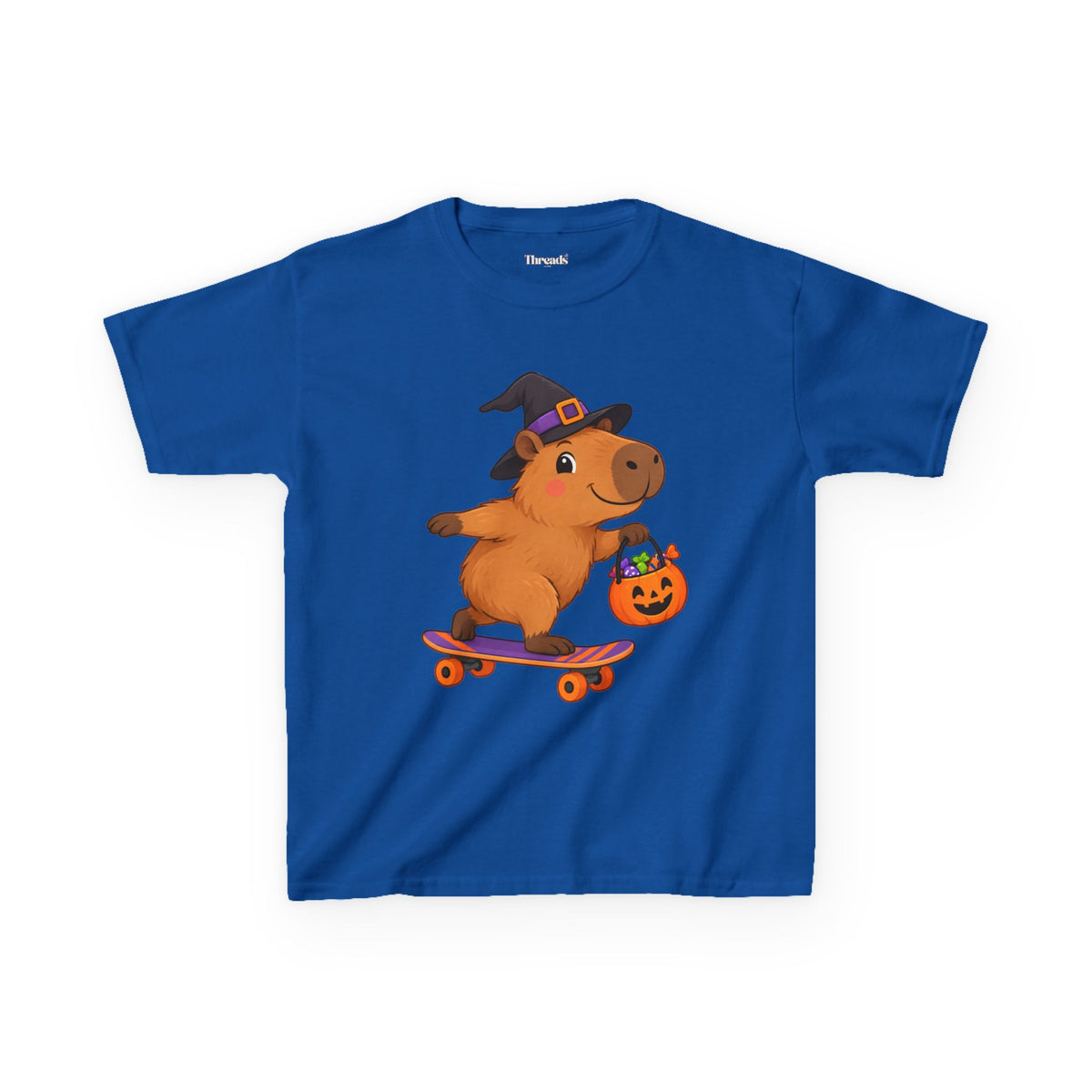 Kids Capybara Skateboard Halloween T-Shirt