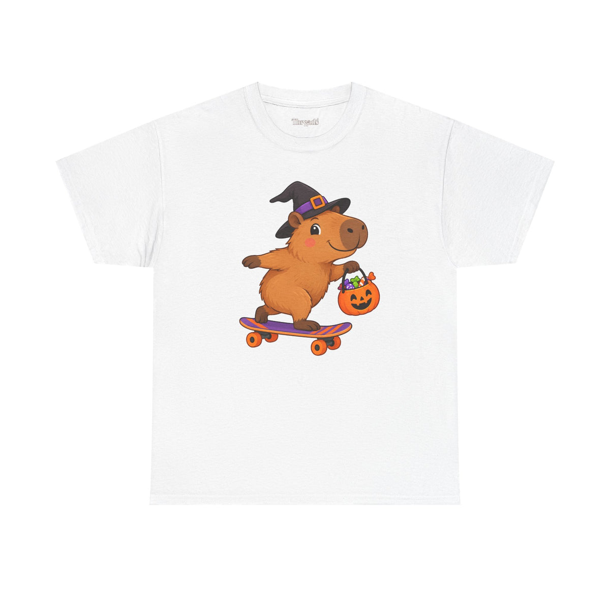 Adult Capybara Skateboard Halloween T-Shirt