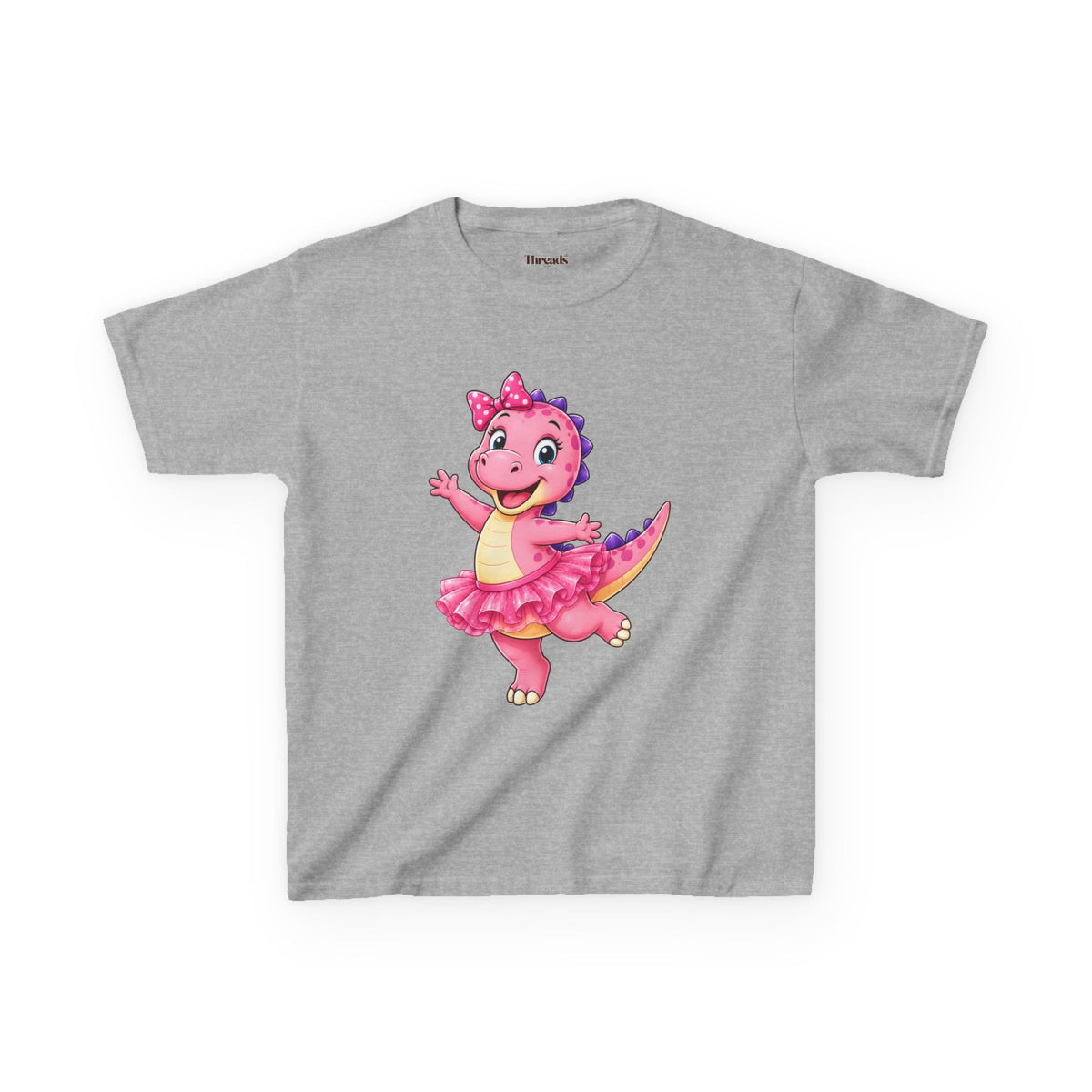 Kids Dinosaur Pink Ballerina T-Shirt