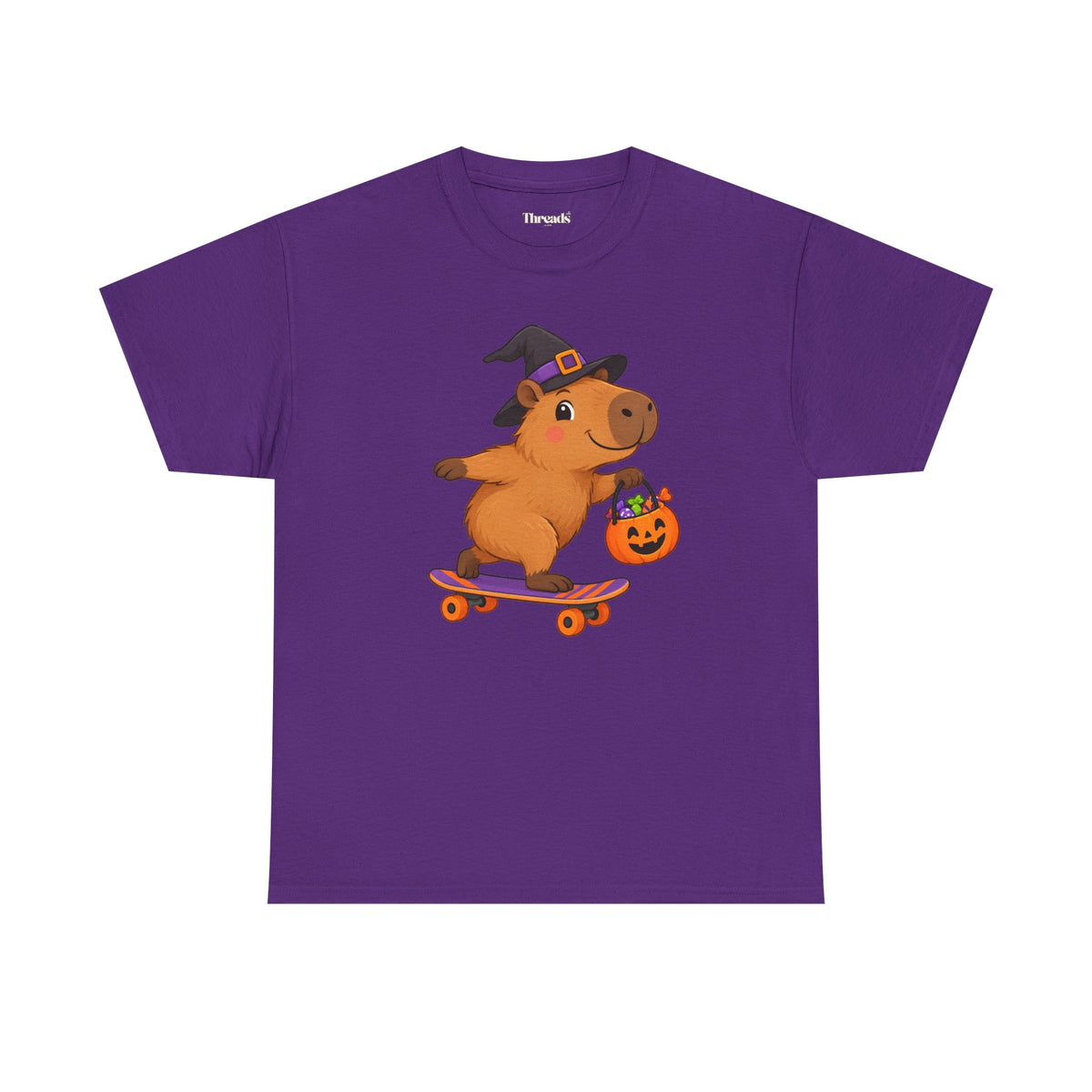 Adult Capybara Skateboard Halloween T-Shirt