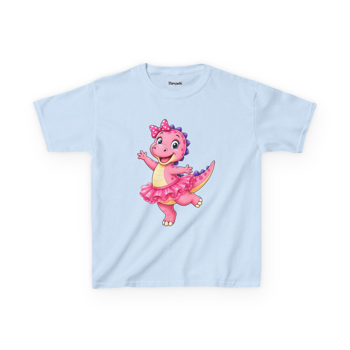 Kids Dinosaur Pink Ballerina T-Shirt