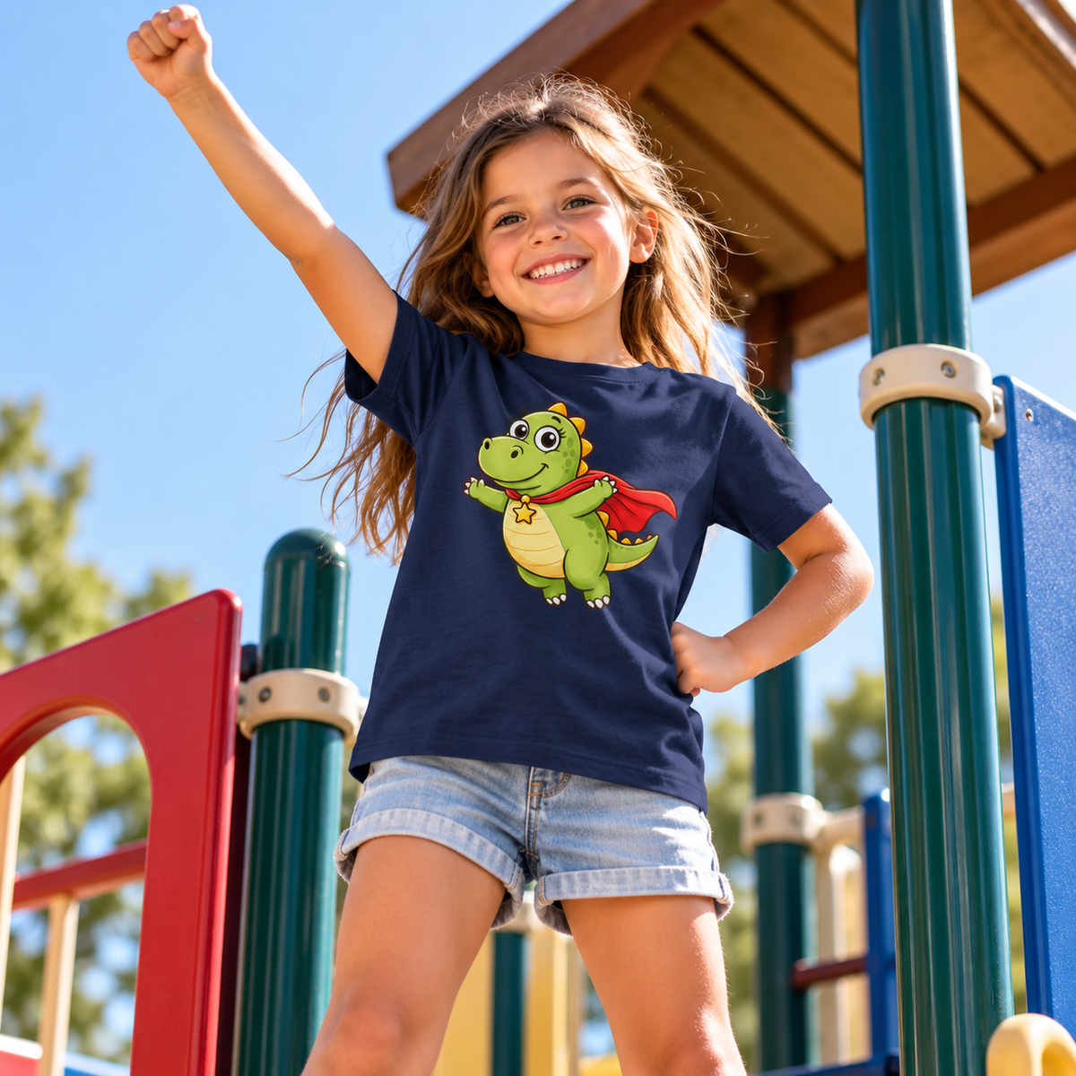 Kids Dinosaur Superhero T-Shirt