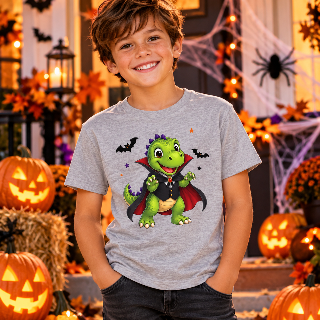 Kids Vampire Dinosaur Halloween T-Shirt